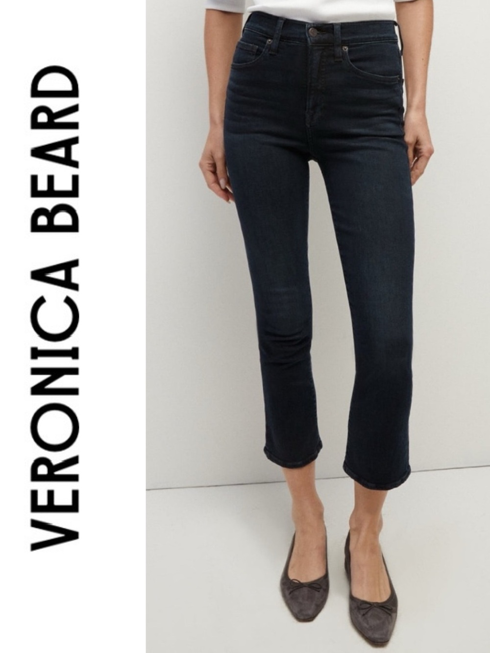 Veronica Beard Carly Kick-Flare Jean Dark Ink Size 26